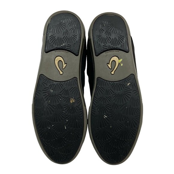 Olukai Pumehana Hulu WP Boots Women 9 Black Nubuck Leather Ankle Booties Pull On - Picture 9 of 9